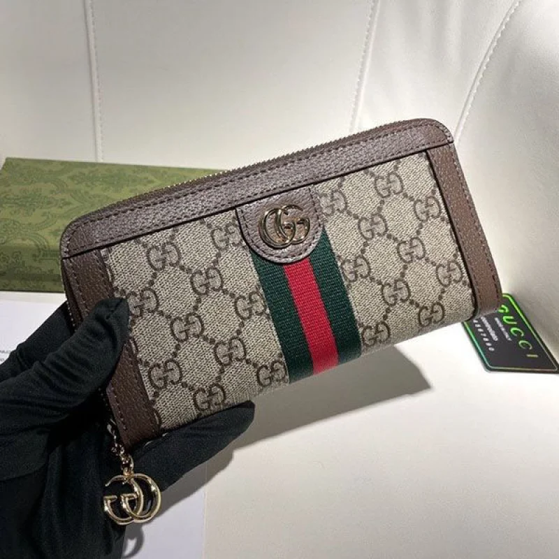 おすすめ グッチ ベージュ GG Supreme 財布 偽物 gus28340