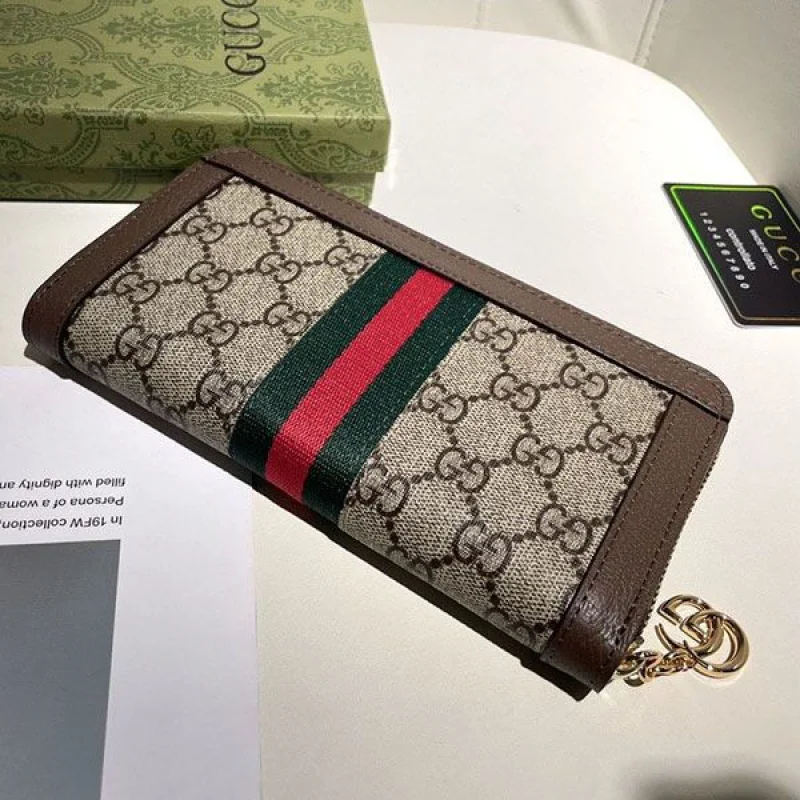 おすすめ グッチ ベージュ GG Supreme 財布 偽物 gus28340