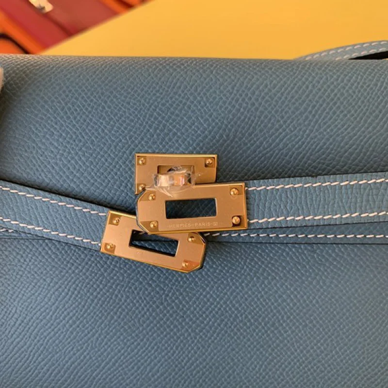 エルメス 偽物 エプソン ケリートゥーゴー 長財布 シャドウブルー erc55421