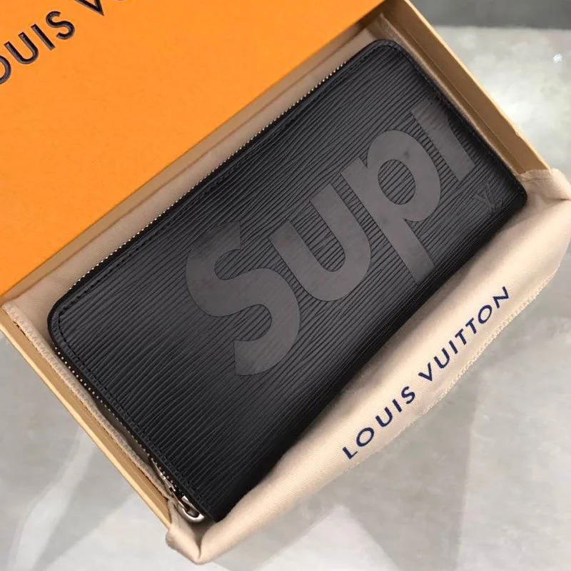 シュプリーム ヴィトン 財布 コピー ジッピーウォレット 新作 Epi Leather Zippy Organizer Wallet 黒 M67548