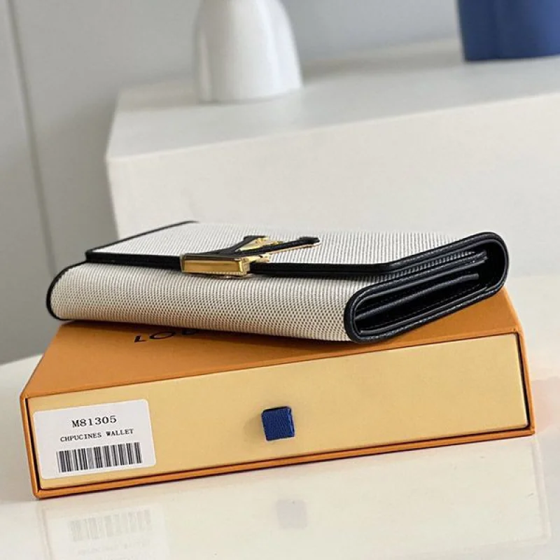 ルイヴィトン 2つ折り長財布 偽物 ポルトフォイユカプシーヌ M81305
