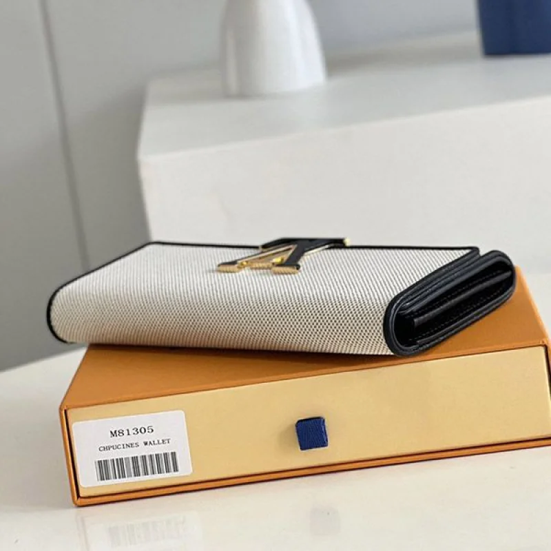 ルイヴィトン 2つ折り長財布 偽物 ポルトフォイユカプシーヌ M81305