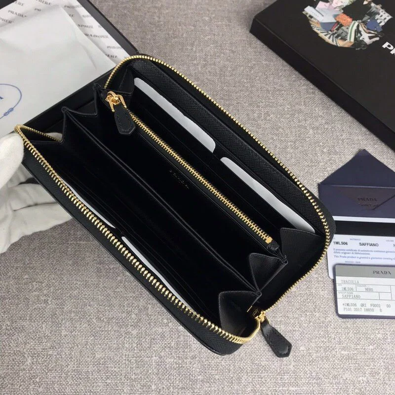 秋冬新作 プラダ ファスナー付長財布偽物 長財布 1ML506