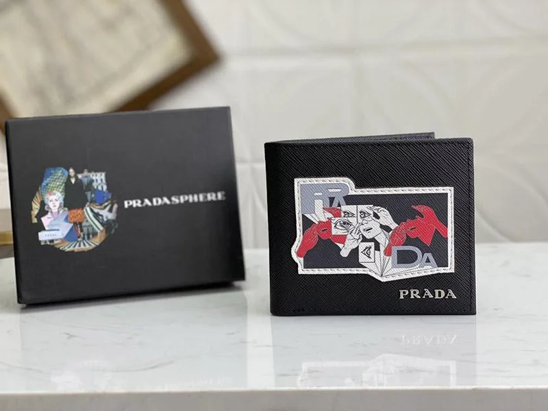 稀少 高品質♪♪ プラダ コピー レザー折りたたみ財布 pun29913