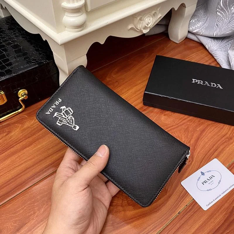 21-22AW 大人気!プラダ ファスナー付 長財布 コピーメンズ pui11000