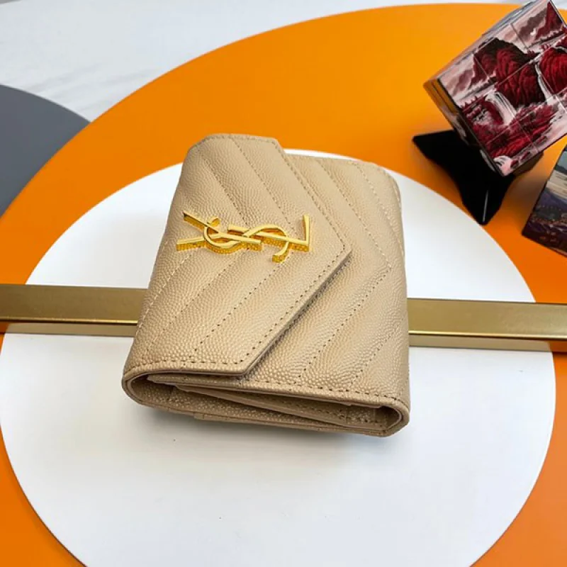 サンローラン モノグラム 三つ折り財布 偽物 ゴールド金具 Saa95387