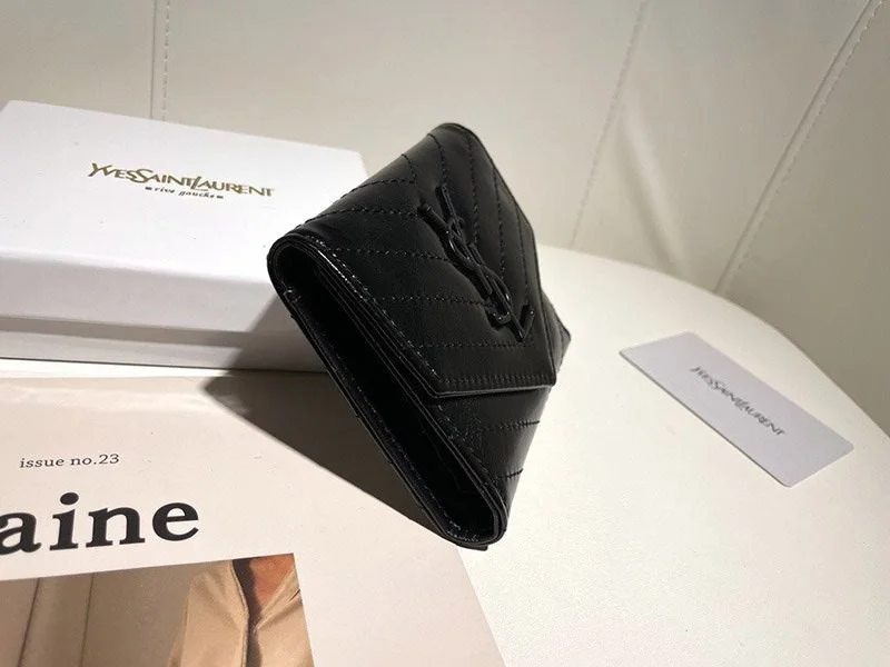 大人気!!新色 サンローラン☆待望の3つ折りミニ財布 偽物 Sai99401