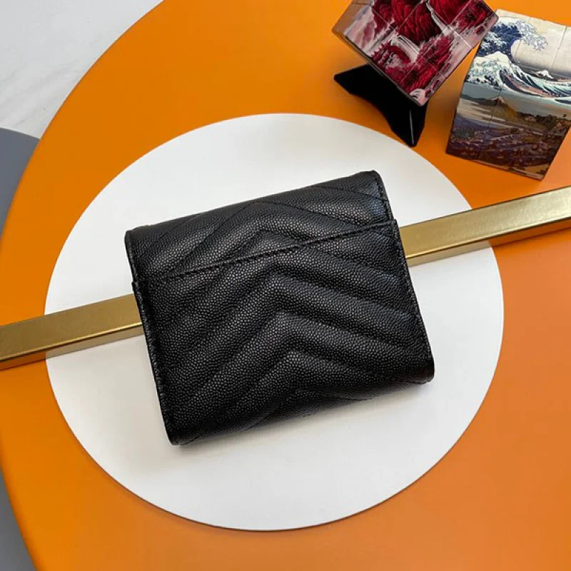 稀少 サンローラン モノグラム 三つ折り財布 コピー ゴールド金具 Sal15420