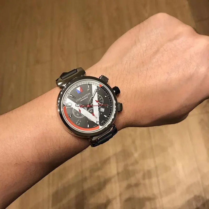 ルイヴィトン タンブール 偽物 クロノグラフ 42mm vum36093