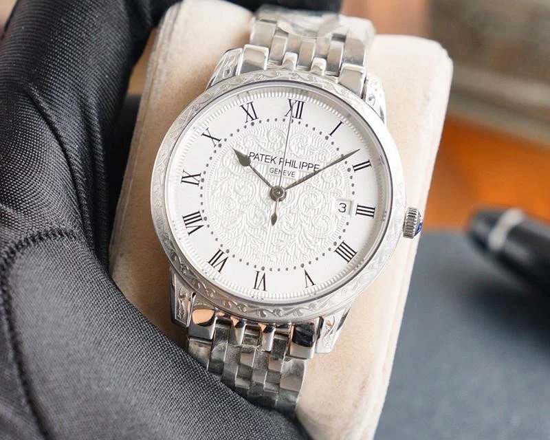希少色パテックフィリップ カラトラバ コピー レリーフ腕時計 3色 約40.0mm paq04122