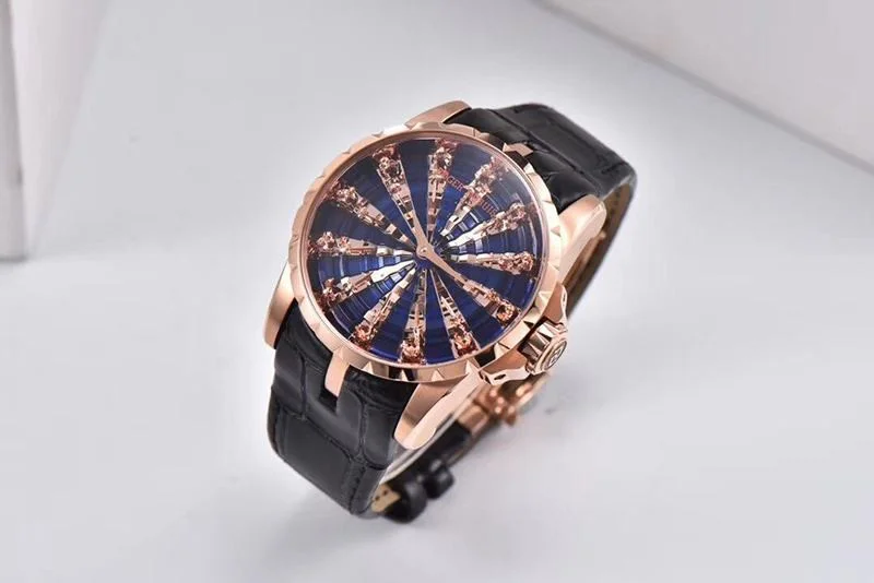 完売必至ロジェデュブイ ナイツ オブ ザ ラウンドテーブル コピー ダマスカス ブルー 45MM rob47487