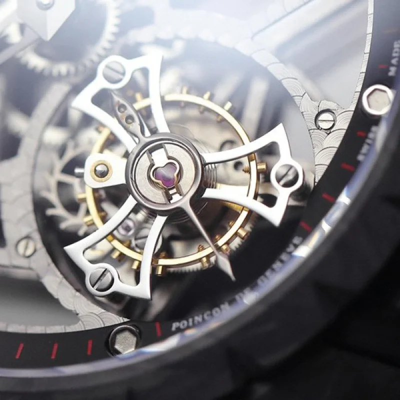 入手困難 ロジェデュブイ 偽物 エクスカリバー スパイダー チタン 45MM rof39427