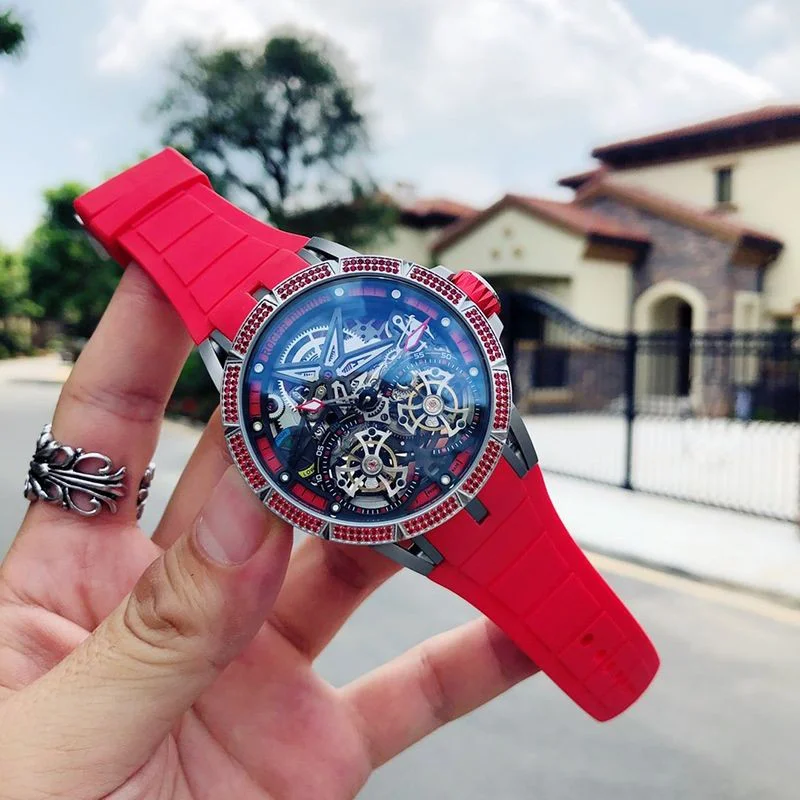 関税負担なしロジェデュブイ エクスカリバー スパイダーウラカン 偽物 自動巻き レッド 47MM roo19202