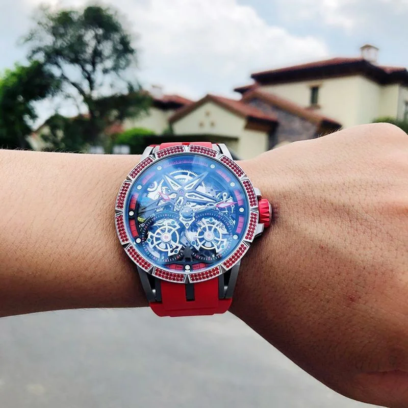関税負担なしロジェデュブイ エクスカリバー スパイダーウラカン 偽物 自動巻き レッド 47MM roo19202