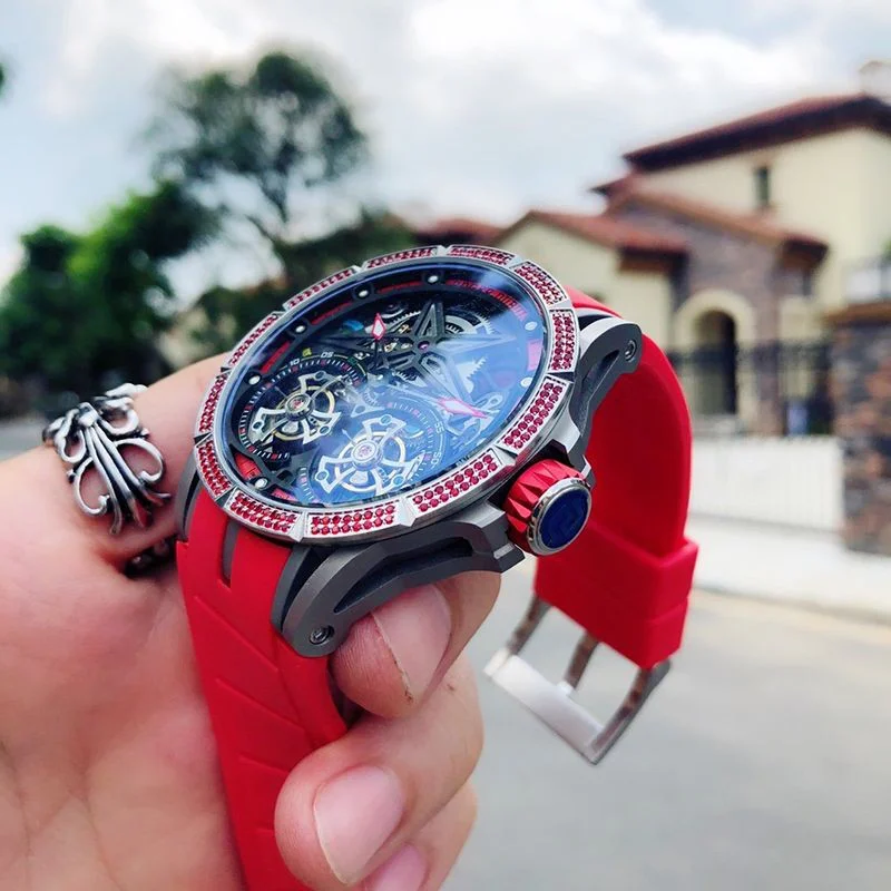 関税負担なしロジェデュブイ エクスカリバー スパイダーウラカン 偽物 自動巻き レッド 47MM roo19202