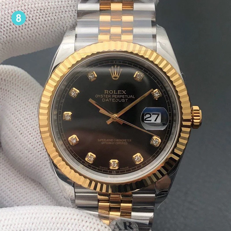 追跡付き発送 ロレックス 時計 偽物 デイトジャスト ステンレス・ホワイトゴールド メンズ 41mm 11色 126334G