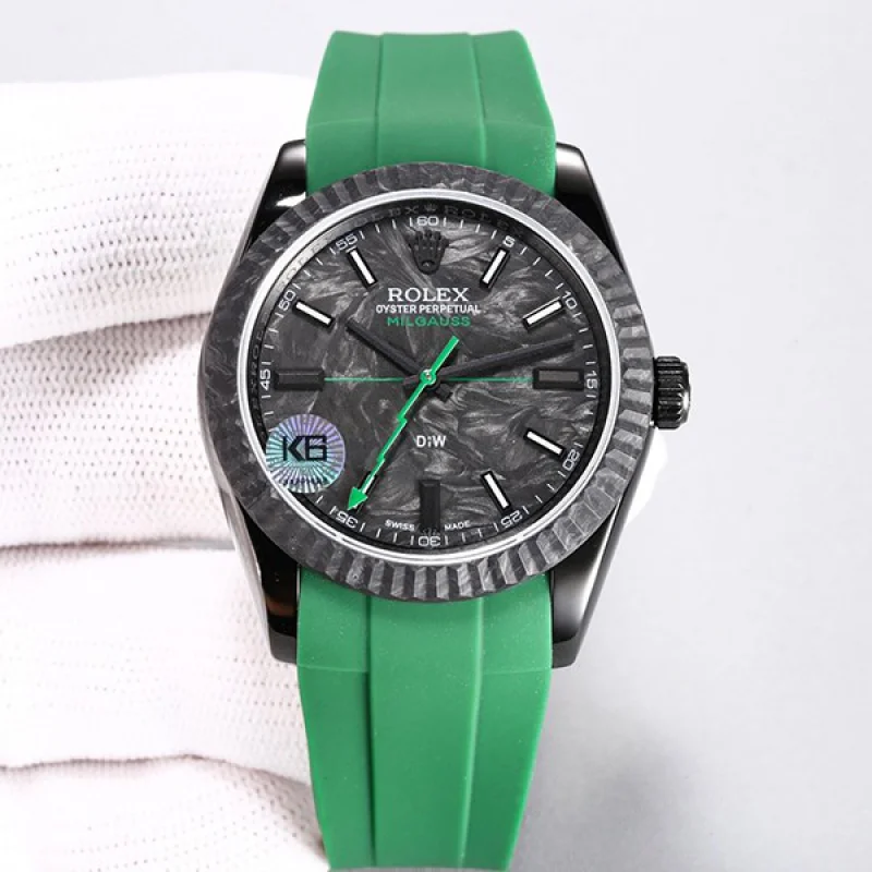 一目惚れ♪DiW ロレックス コピー ミルガウス アビエイター Green Gaussian ウォッチ roe32611