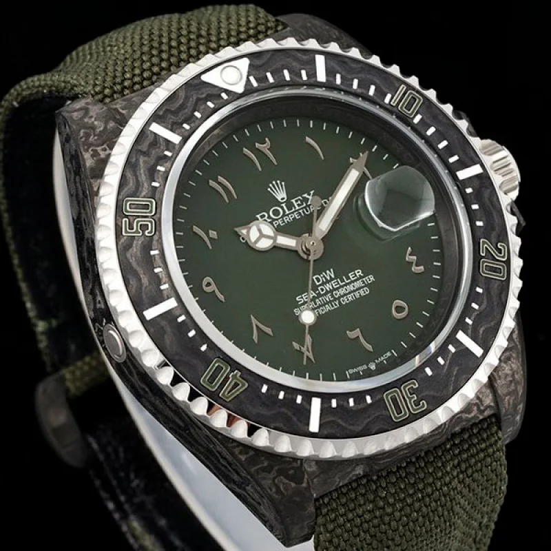 人気No1 ロレックス 偽物 DiW カーボン シードゥエラー "HUNTER ARABIC" rof17078