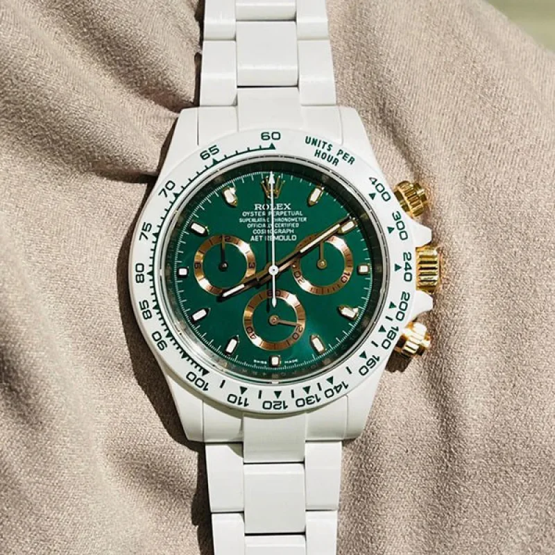 ロレックス AET 偽物 コスモグラフ デイトナ セラミック 時計 BRITISH RACING GREEN rof43635