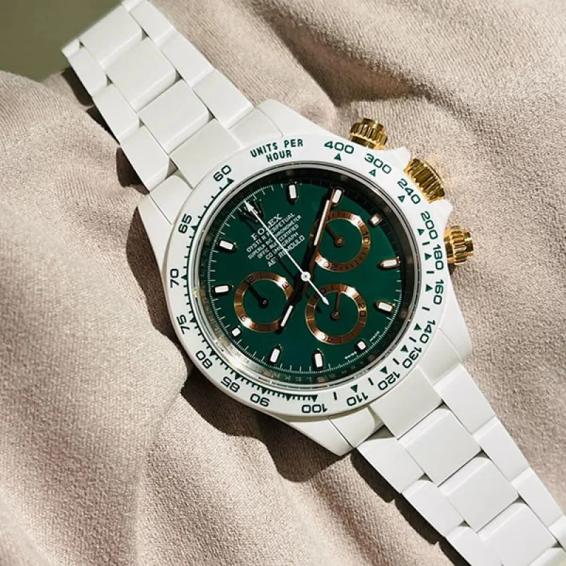 ロレックス AET 偽物 コスモグラフ デイトナ セラミック 時計 BRITISH RACING GREEN rof43635