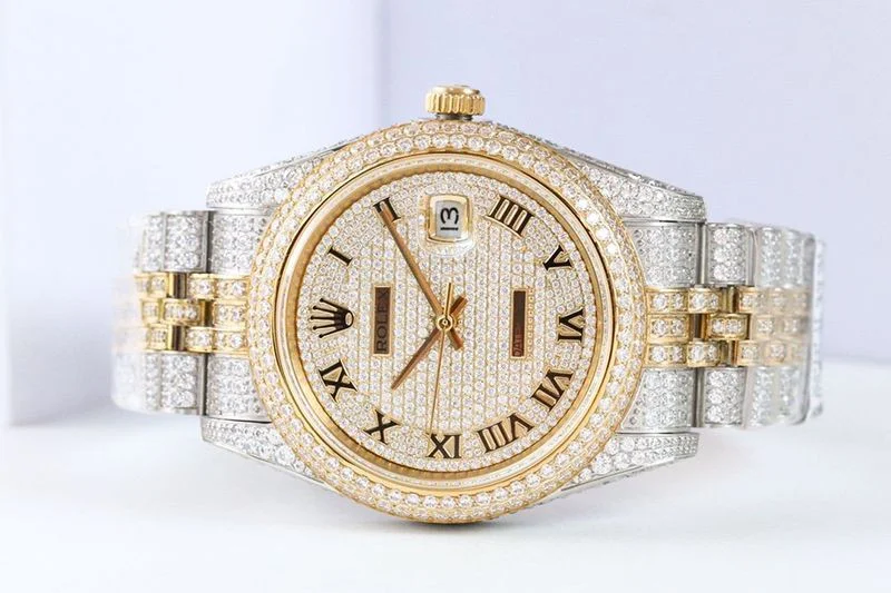 【日本未発売】ロレックス 時計 スーパーコピー デイトジャスト 41MM エナメル ダイヤモンドベゼル 18K rof46622