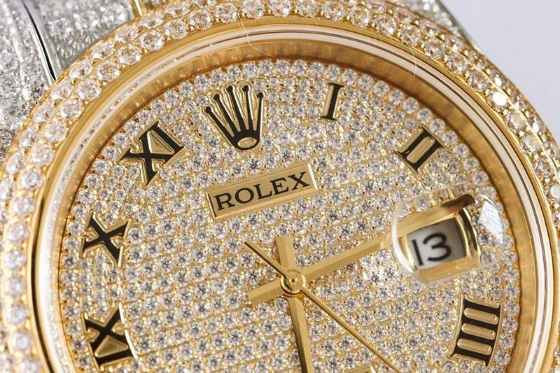 【日本未発売】ロレックス 時計 スーパーコピー デイトジャスト 41MM エナメル ダイヤモンドベゼル 18K rof46622