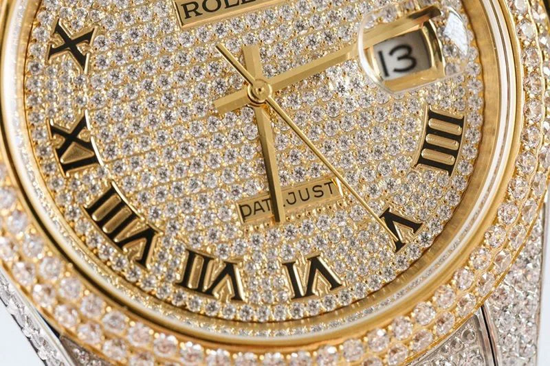 【日本未発売】ロレックス 時計 スーパーコピー デイトジャスト 41MM エナメル ダイヤモンドベゼル 18K rof46622