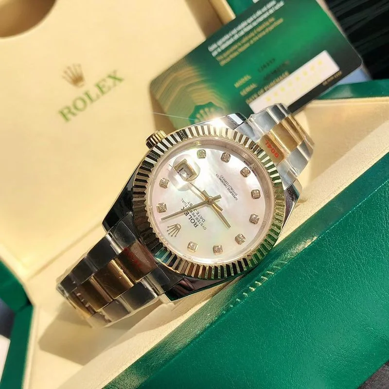 セール新作 ロレックス 腕時計 偽物 デイトジャスト 41MM ホワイト ダイヤモンドベゼル 18K ron85199