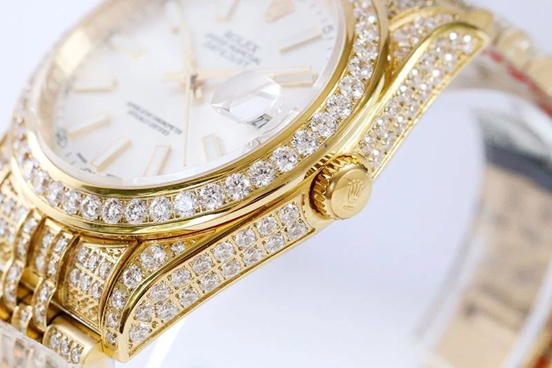 人気No1 ロレックス スーパーコピー 時計 デイトジャスト 41MM ホワイト ダイヤモンドベゼル 18K roo38140