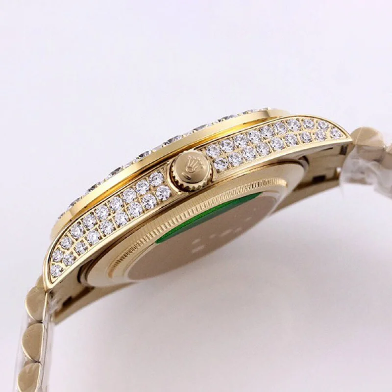 【限定カラー】ロレックス コピー 時計 デイトジャスト 41mm シャンパン 全面ダイヤ メンズ roq08417