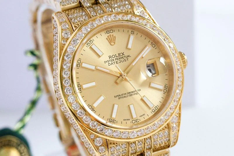 ロレックス 偽物 腕時計 デイトジャスト 41MM シャンパンダイヤモンドベゼル 18K roj46509