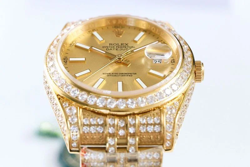 ロレックス 偽物 腕時計 デイトジャスト 41MM シャンパンダイヤモンドベゼル 18K roj46509