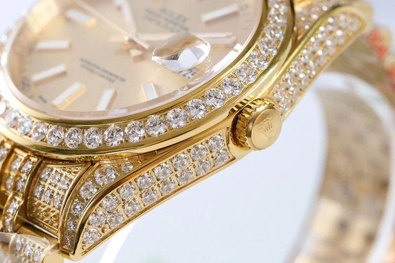ロレックス 偽物 腕時計 デイトジャスト 41MM シャンパンダイヤモンドベゼル 18K roj46509