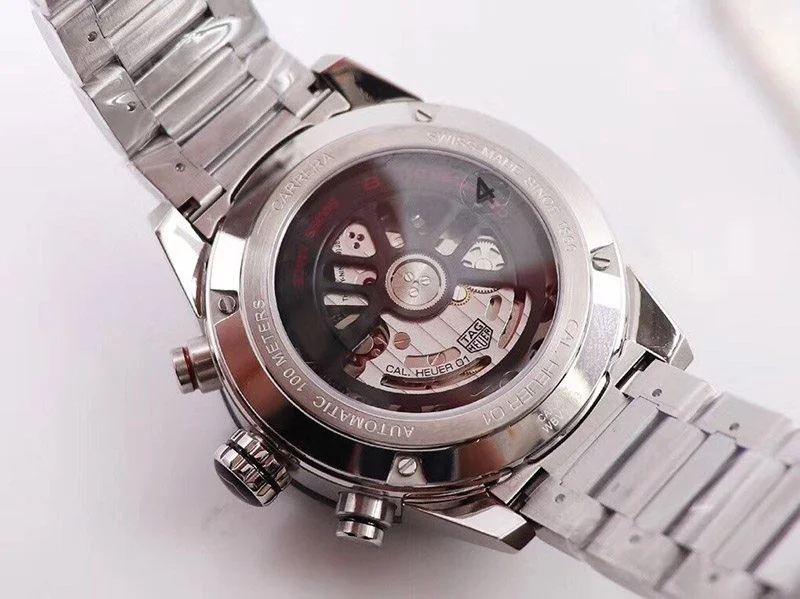 人気急上昇 タグホイヤー カレラ 偽物 スケルトン 文字盤 ステンレス メンズ 腕時計 43 mm TAi22171